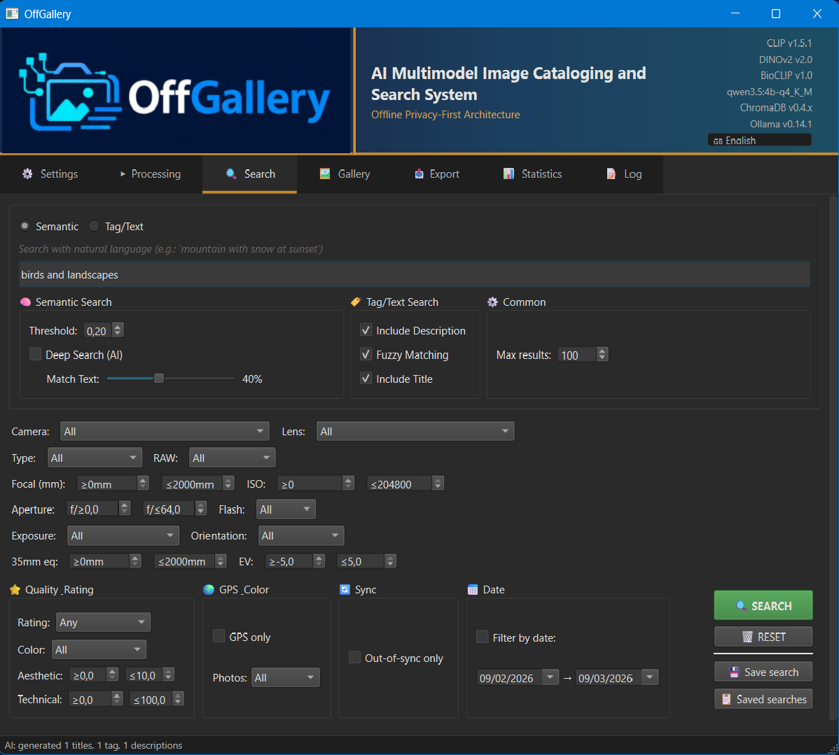 OffGallery — Ricerca semantica